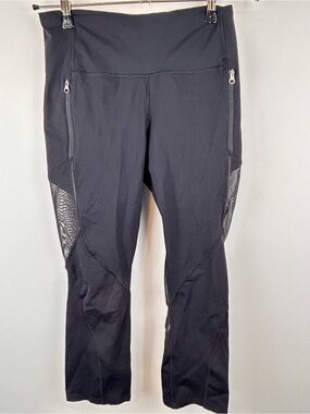 Lululemon Run Inspire Crop Black Mesh Pocket Leggings Women’s 6